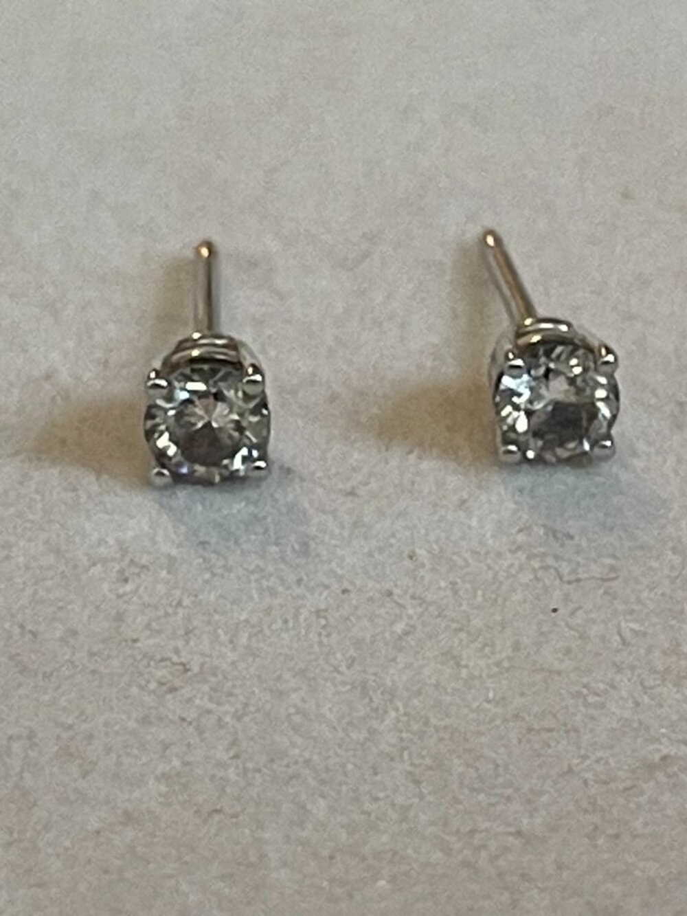 Bloomingdale's .03 CTTW Round Colorless Diamond Stud Earrings in 18k White Gold